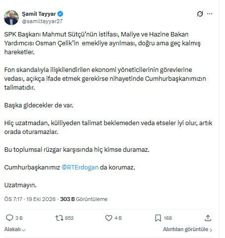 Şamil Tayyar'dan ekonomideki istifalara: Başka gidecekler de var - Resim : 3