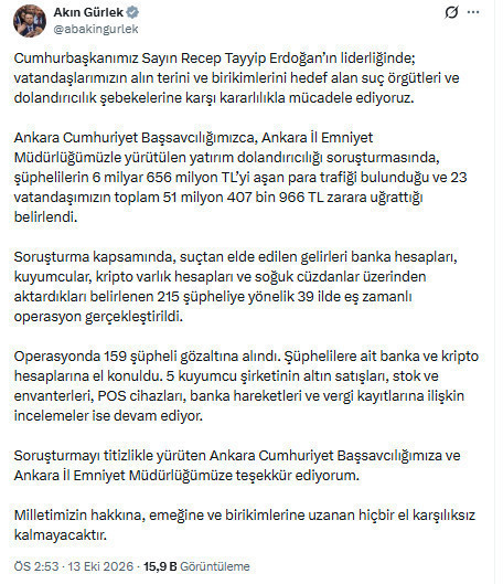Bakan Gürlek açıkladı: 159 kişi gözaltına alındı - Resim : 1