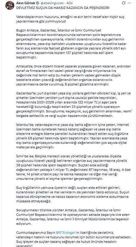 Akın Gürlek duyurdu: 14 şirkete el konuldu - Resim : 2