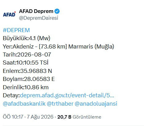 Marmaris'te korkutan deprem - Resim : 1