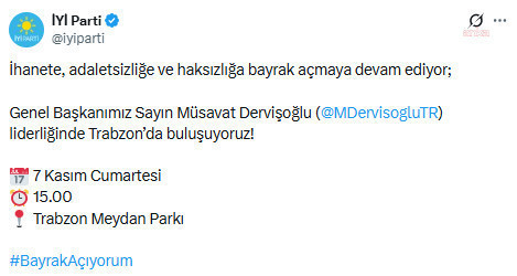 İYİ Parti, 'Bayrak Açıyorum' mitingini 7 Kasım’da Trabzon’da düzenleyecek - Resim : 2
