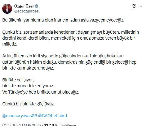 Özel, İmamoğlu ve Yavaş'tan ortak mesaj: İnancımızdan vazgeçmeyeceğiz - Resim : 1