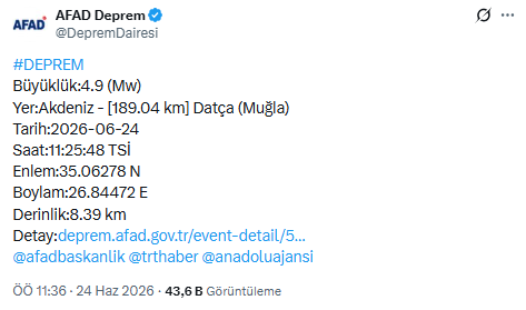 Muğla'da deprem - Resim : 1