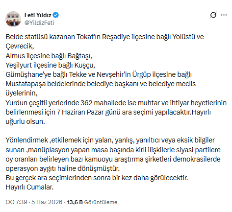 MHP'li Feti Yıldız'dan ara seçim iddiası: Gerçek ortaya çıkacak - Resim : 1