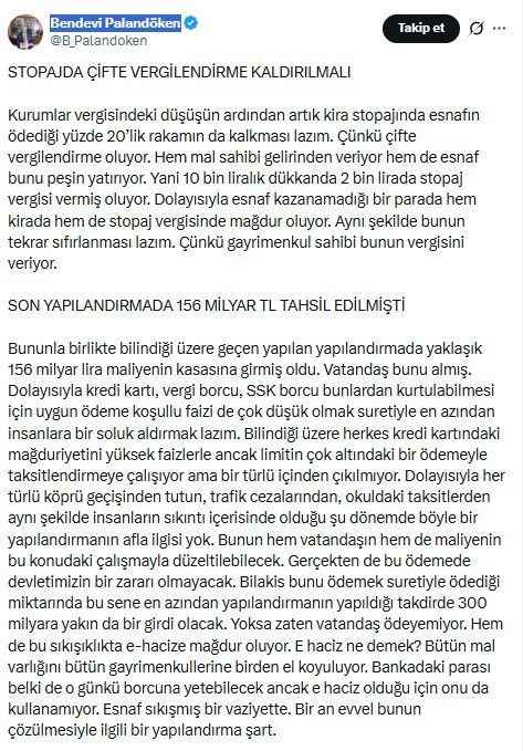 TESK Genel Başkanı Palandöken’den dikkat çeken çağrı: Tek tek saydı - Resim : 1