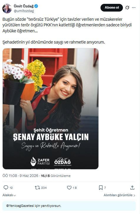 Şehit Aybüke öğretmen unutulmadı: Siyasilerden ortak ses - Resim : 3
