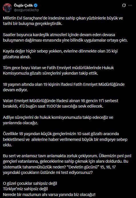 Saraçhane mitingi sonrası 35 kişi gözaltına alınmıştı: 2 kişi tutuklandı - Resim : 1