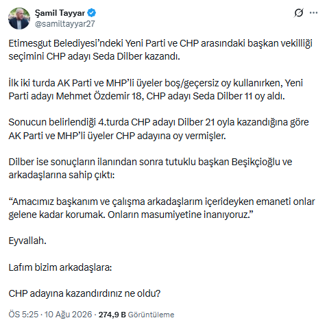 AK Partili isimden Cumhur İttifakı'na Etimesgut tepkisi: CHP'yi desteklediniz de ne oldu? - Resim : 1