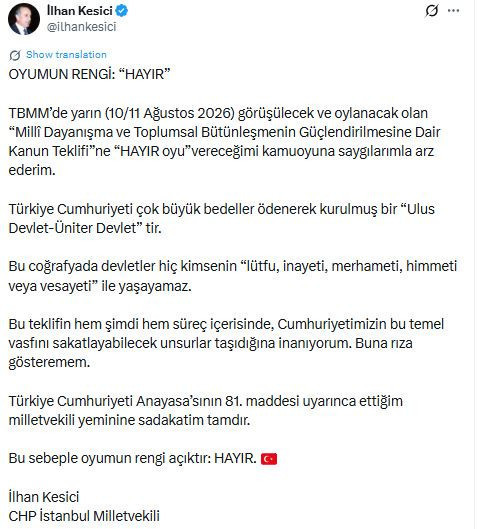 CHP'li İlhan Kesici: Oyumun rengi 'hayır': Kılıçdaroğlu tereddütsüz destek demişti - Resim : 2