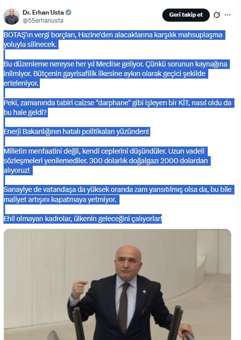 Erhan Usta: Milletin menfaatini değil, kendi ceplerini düşündüler - Resim : 1