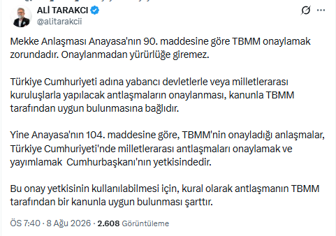 Erdoğan'ın imzaladığı Mekke Anlaşması'na anayasa engeli - Resim : 1