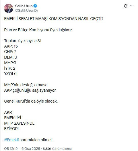 CHP'li Uzun: AKP emekliyi MHP sayesinde eziyor - Resim : 1