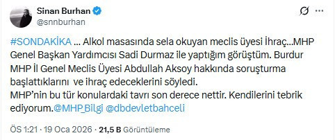 Rakı masasında sela okuyan MHP'li partiden ihra&ccedil; edildi - Resim : 1