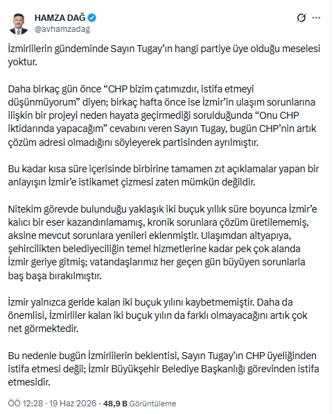 Cemil Tugay'ın istifasının ardında ne var, 3 günde ne değişti? Belediye Başkanlığını bırakacak mı? - Resim : 1
