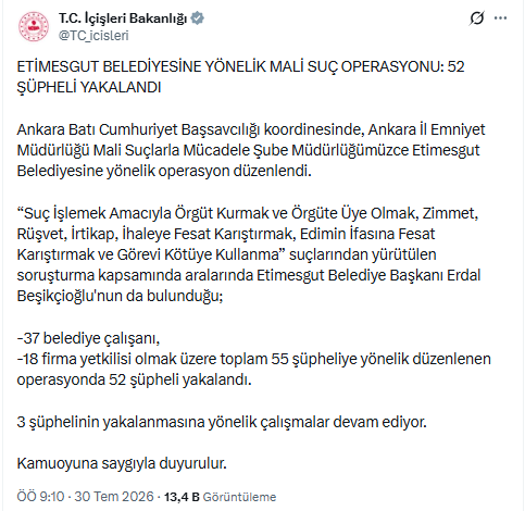 Etimesgut Belediyesi'ne operasyon: Erdal Beşikçioğlu gözaltına alındı - Resim : 1