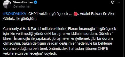 CHP’li vekillerin İmamoğlu ile görüşmesine izin verilecek: İktidara yakın gazeteci duyurdu - Resim : 1