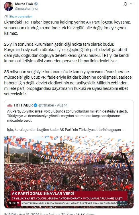 TRT'ye 'Kurumsal Ofis' tepkisi: Pervasız parti devleti - Resim : 1
