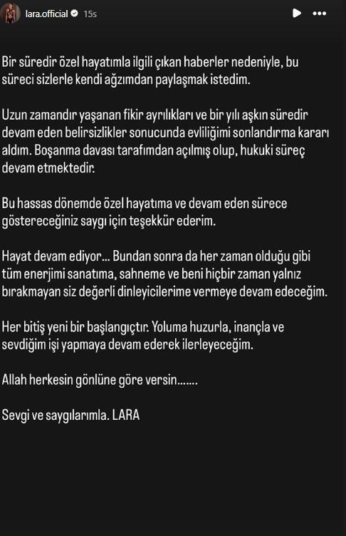 Şarkıcı Lara boşanıyor: 3 Yıllık evliliğini bitiriyor - Resim : 2