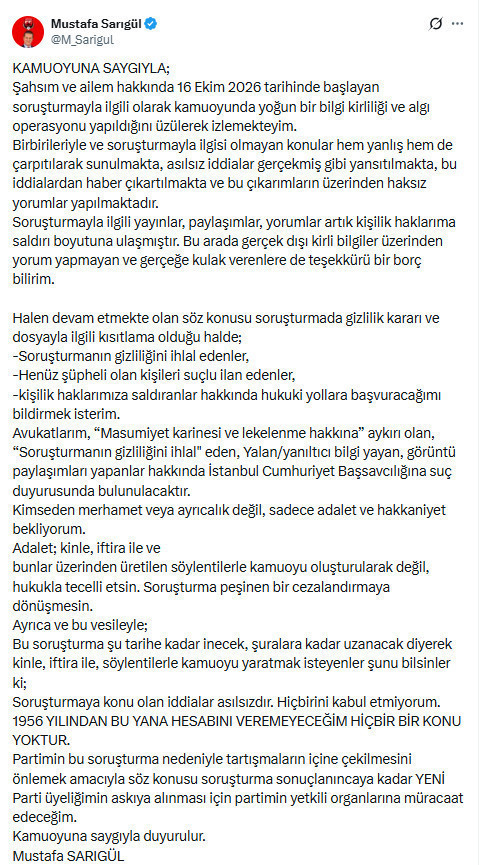 Mustafa Sarıgül YENİ Parti üyeliğini askıya alacak - Resim : 1