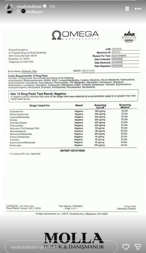 Uyuşturucu soruşturmasında adı ge&ccedil;mişti: Nisa B&ouml;l&uuml;kbaşı test sonucunu paylaştı - Resim : 2
