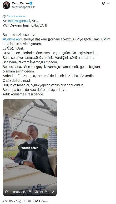 CHP'li Çetin Çapan: Değişime oy vermeyenleri kör baltayla kestiler ah Özgür Özel ah - Resim : 2