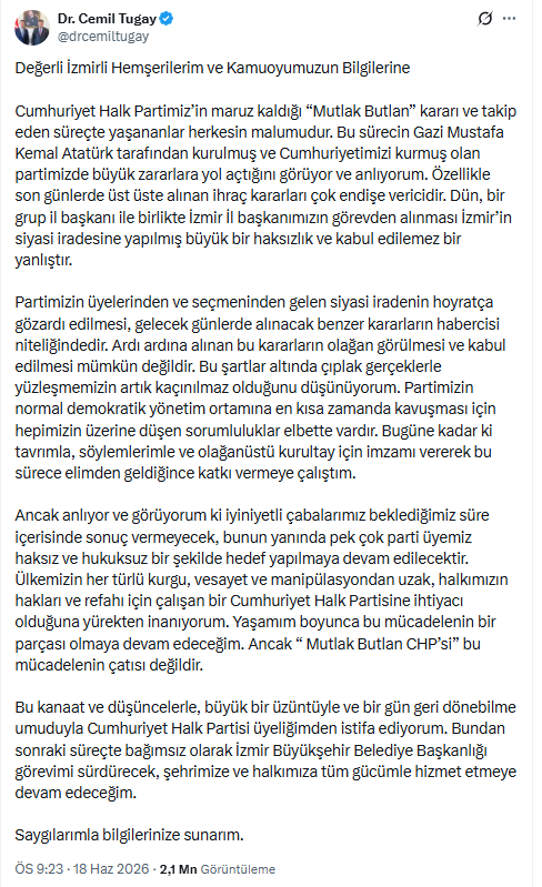Cemil Tugay'ın istifasının ardında ne var, 3 günde ne değişti? Belediye Başkanlığını bırakacak mı? - Resim : 4