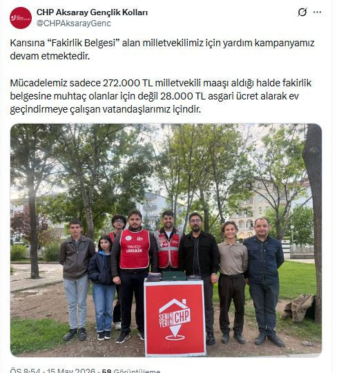 Eşi 'fakirlik belgesi' alan AKP'li Hüseyin Altınsoy için 'para topladılar' Gençlerden büyük ironi - Resim : 1