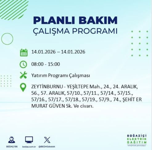İstanbul’da dev elektrik kesintisi: Hangi ilçeler etkilenecek? - Resim: 2