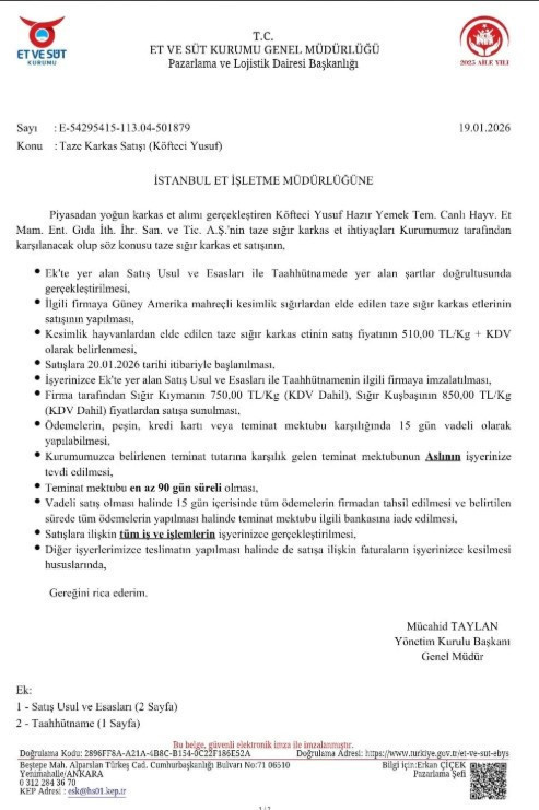 Tarım ve Orman Bakanlığı yılın ilk sözleşmesini Köfteci Yusuf ile imzaladı - Resim : 1