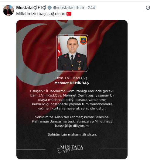 İçişleri Bakanı açıkladı: Eskişehir’de bir askerimiz şehit - Resim : 1