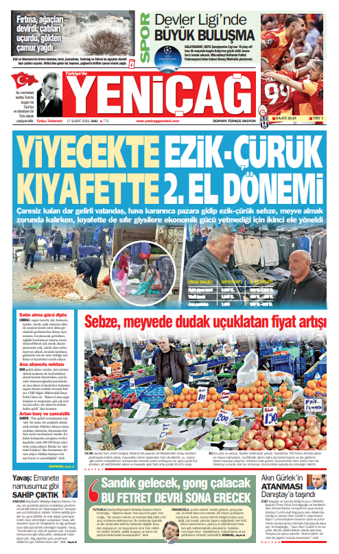 Yeni&ccedil;ağ Gazetesi: Yiyecekte ezik-&ccedil;&uuml;r&uuml;k, kıyafette 2. el d&ouml;nemi - Resim : 1