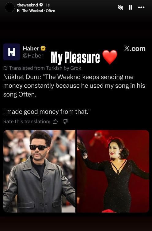 Nükhet Duru’nun sözleri dünyaya ulaştı: The Weeknd’den dikkat çeken mesaj - Resim : 3