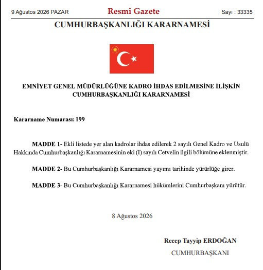 Emniyet Genel Müdürlüğü'ne 6 bin 250 kişilik kadro ihdası: Resmi Gazete'de yayımlandı - Resim : 1