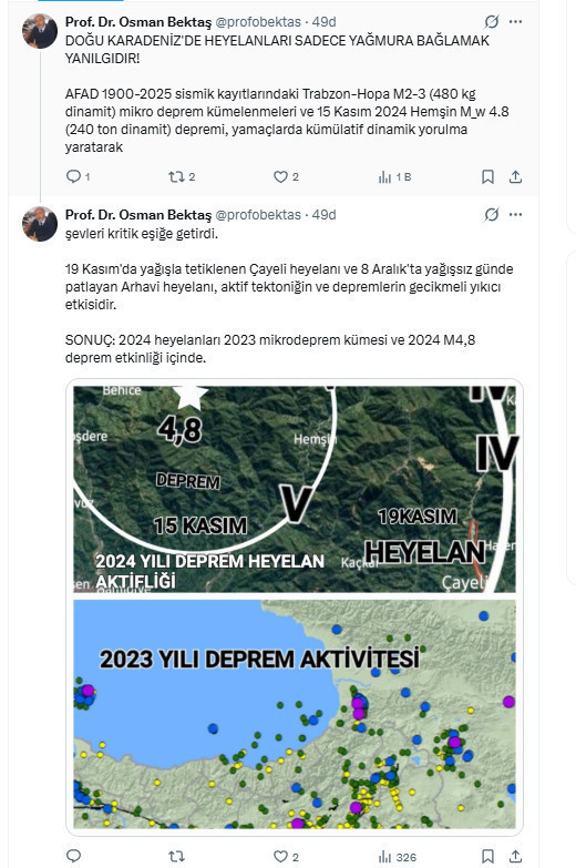 Prof. Dr. Osman Bektaş: "Doğu Karadeniz’deki heyelanları sadece yağmura bağlamak yanılgıdır" - Resim : 1