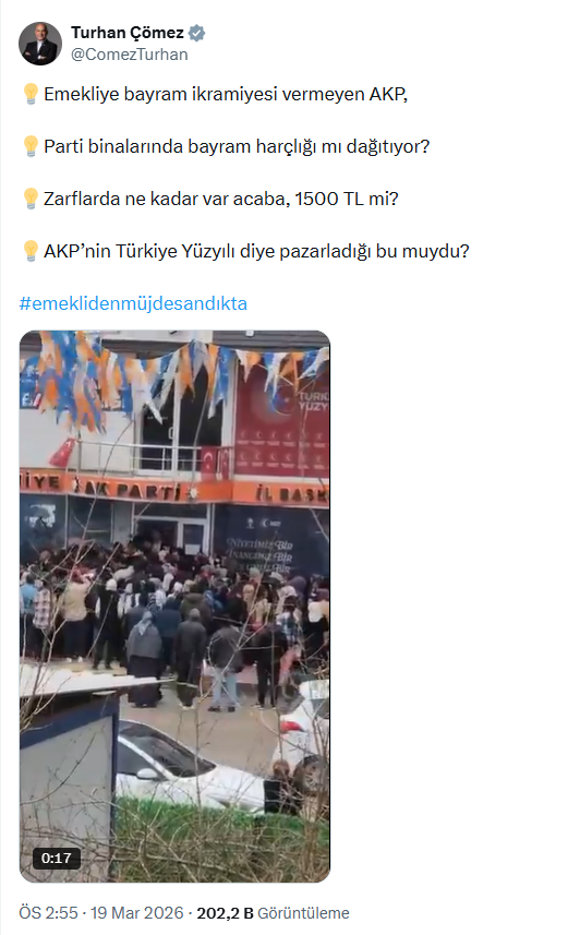 Bayram ikramiyesine zam yapmayan iktidar AKP il binasında bayram harçlığı dağıttı - Resim : 1