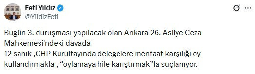 MHP'li Yıldız'dan dikkat çeken CHP paylaşımı: Mutlak butlana doğru mu? - Resim : 1