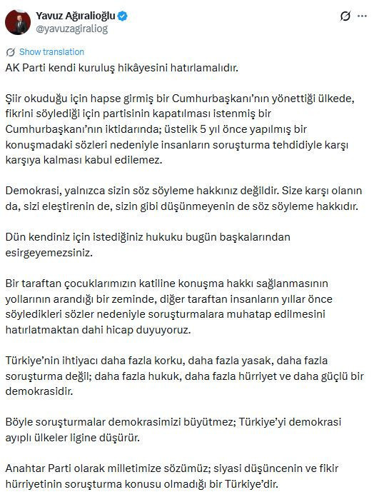 Ağıralioğlu Erdoğan'a geçmişi hatırlattı: Davutoğlu soruşturmasına tepki - Resim : 2
