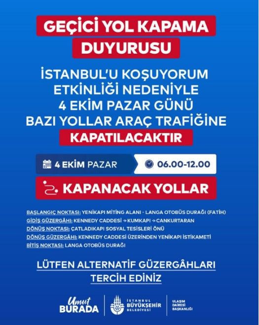 İstanbul’da bugün dikkat: Bu yollar trafiğe kapatıldı - Resim: 16