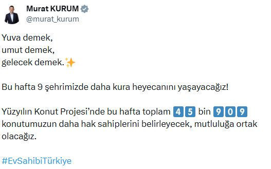 Murat Kurum duyurdu: TOKİ'nin 9 ilde kura çekimleri başlıyor - Resim : 2