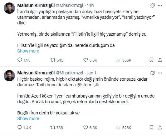 İran paylaşımı olay oldu: Mahsun Kırmızıg&uuml;l eleştirilere sert &ccedil;ıktı - Resim : 2