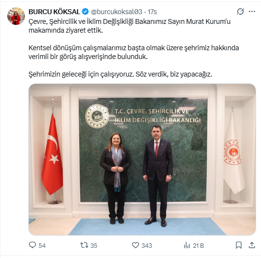 CHP'lilerin Murat Kurum Sevdası bitmiyor... Şimdi de Burcu K&ouml;ksal soluğu O'nun yanında aldı - Resim : 1