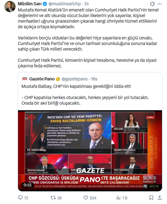 CHP'de Balbay krizi: 'CHP kapatılsaydı' sözleri olay oldu - Resim : 1
