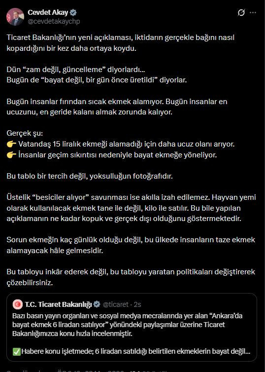 Bir gün öncenin ekmeği 'bayat değil'miş: Bakanlıktan 6 TL'ye ekmek açıklaması - Resim : 2