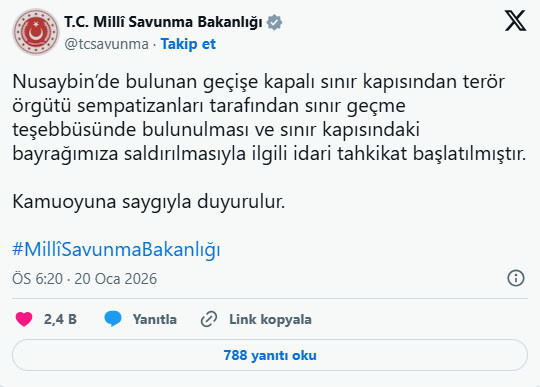 MSB Nusaybin'deki Türk bayrağı provokasyonuna soruşturma başlattı - Resim : 2