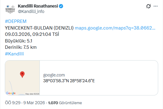 Denizli'de korkutan deprem - Resim : 1