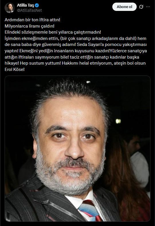 Atilla Taş'tan hayatını kaybeden Erol Köse'ye zehir zemberek sözler - Resim : 2