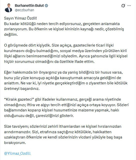 Yılmaz Özdil ve Burhanettin Bulut arasında 'kiralık gazeteci' tartışması - Resim : 1