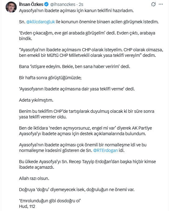 Ayasofya'nın ibadete açılması teklifinin önüne hangi isim geçti? Kanun teklifi nasıl engellendi? - Resim : 1