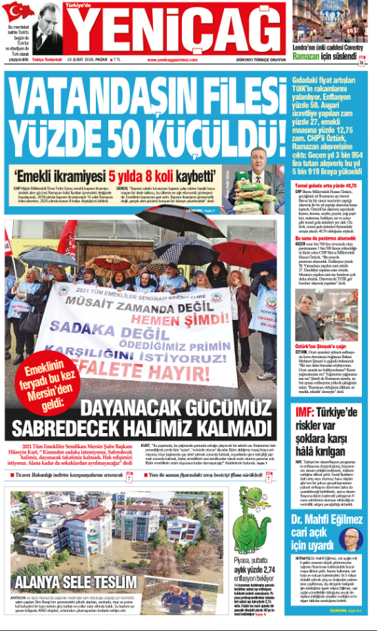 Yeni&ccedil;ağ gazetesi: Vatandaşın filesi y&uuml;zde 50 k&uuml;&ccedil;&uuml;ld&uuml; - Resim : 1