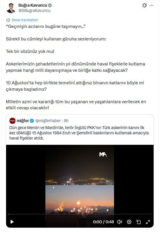 Askerlerimizin şehadetlerinin yıldönümünde terör destekçilerinden havai fişekli skandal - Resim : 2